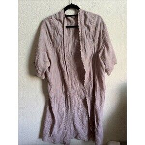 Comfyluxe Boho Lace Crochet Kimono Duster Cardigan Pink Rose OS Hippie Fairy